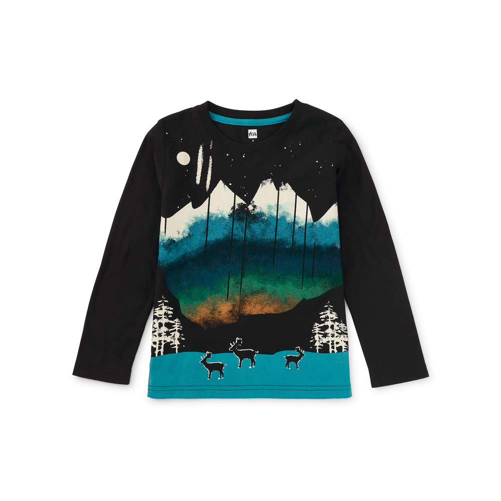 Tea Collection Boys Black Mountains Long Sleeve T-Shirt size: 5T